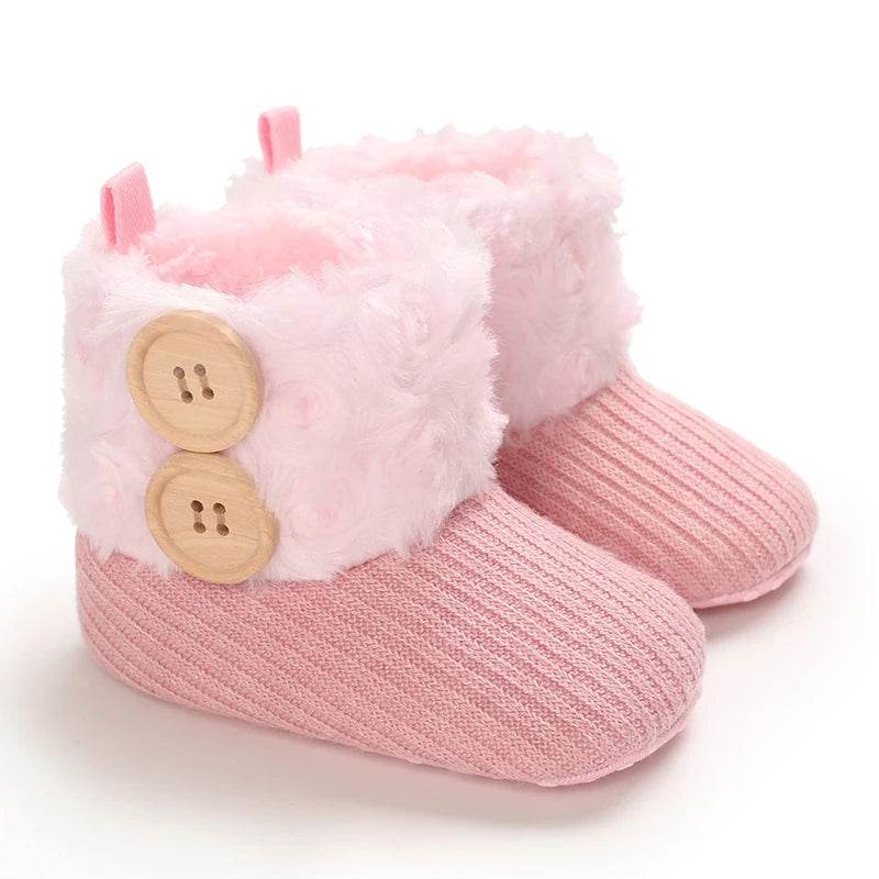 Adorable Cozy Wool-Lined Baby Girl Boots for Warm Indoor Walking - ToylandEU
