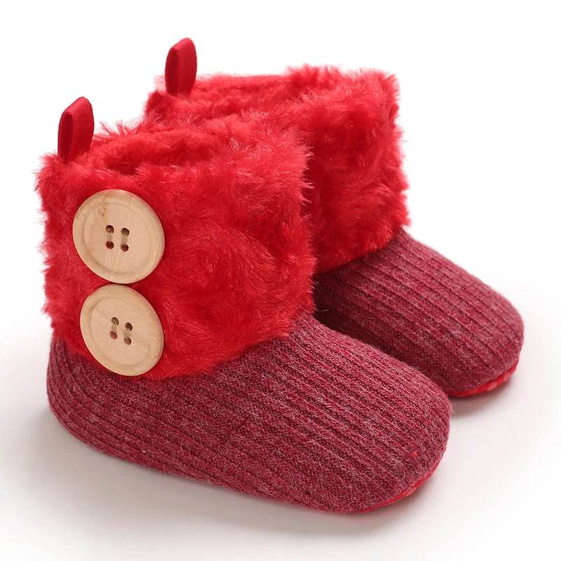 Adorable Cozy Wool-Lined Baby Girl Boots for Warm Indoor Walking - ToylandEU