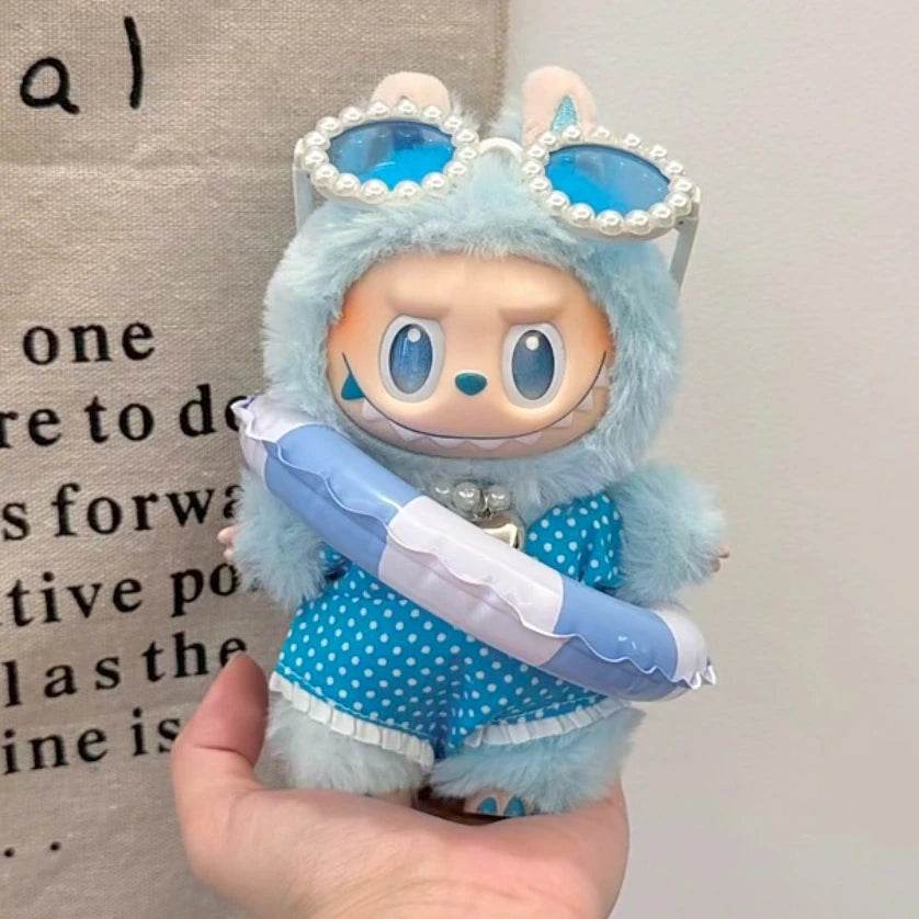 Adorable Doll Beach Outfit Set with Summer Shirts Glasses and Hats for Labubu Dolls Labubu - ToylandEU