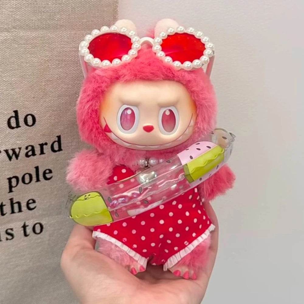 Adorable Doll Beach Outfit Set with Summer Shirts Glasses and Hats for Labubu Dolls Labubu - ToylandEU