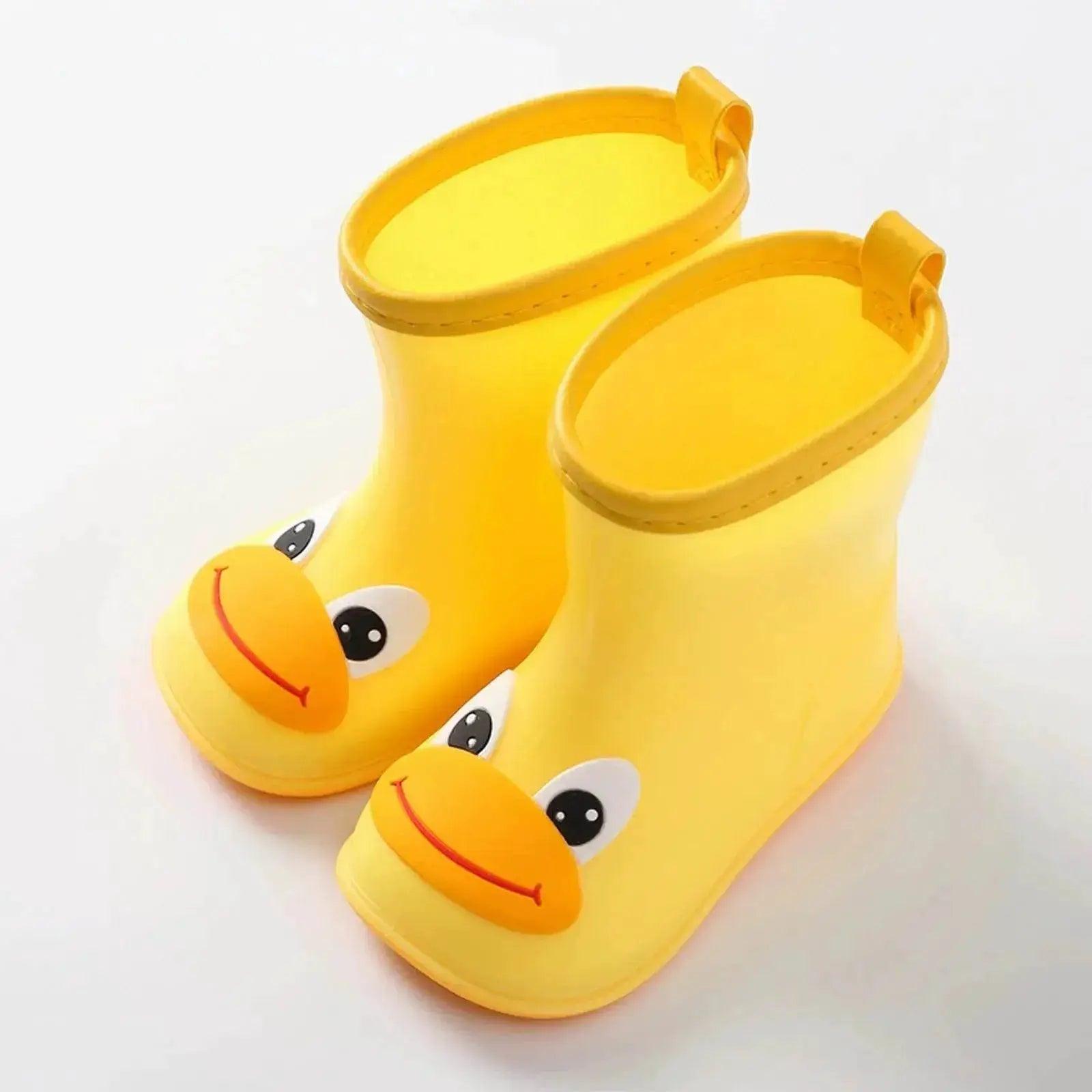  Adorable Duck-Themed Waterproof Rain Boots for Kids - PVC Rubber Slip-On Shoes for Boys and Girls -  ToylandEU™