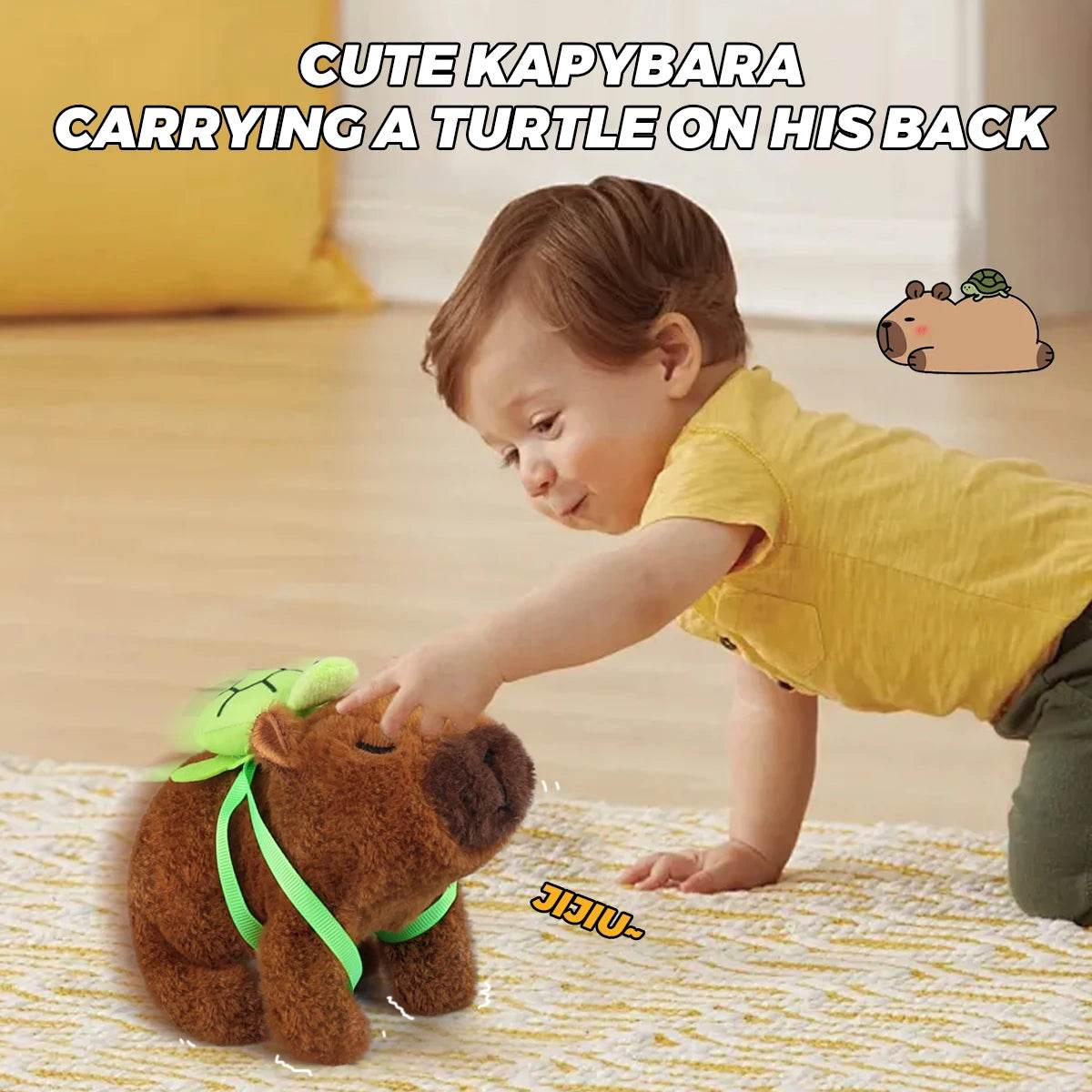 Adorable Electronic Plush Capybara Toy with Walking Sound for Children Age 3 to 12 Years - ToylandEU
