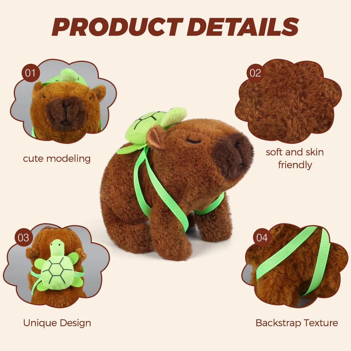 Adorable Electronic Plush Capybara Toy with Walking Sound for Children Age 3 to 12 Years - ToylandEU