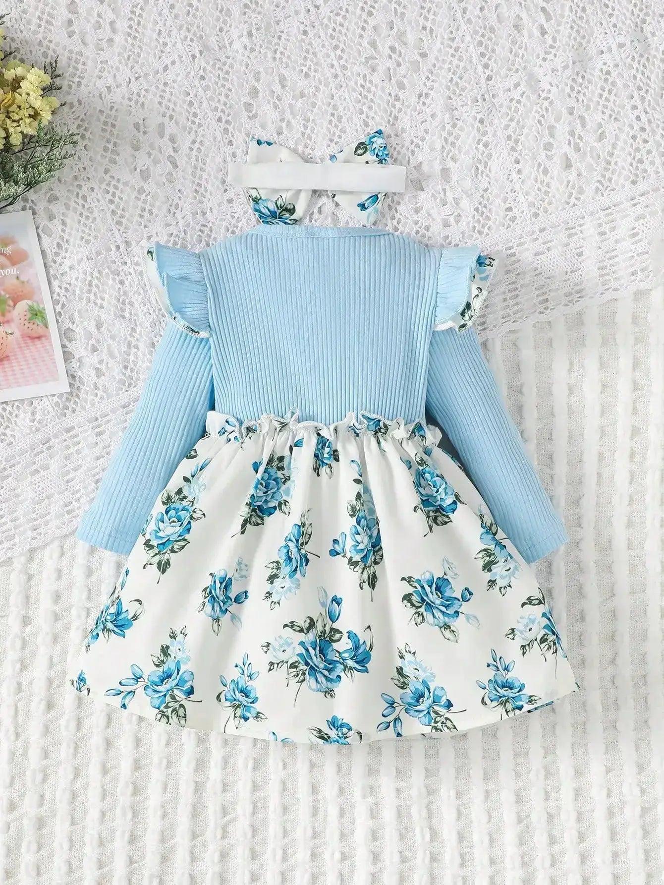  Adorable Floral Print 0to1Y Baby Dress Set Toyland EU -  ToylandEU™