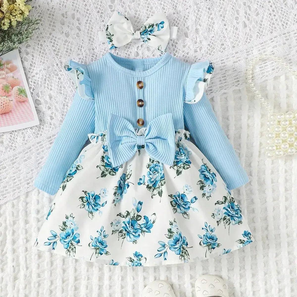  Adorable Floral Print 0to1Y Baby Dress Set Toyland EU -  ToylandEU™