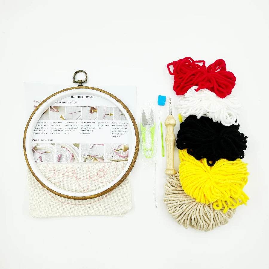 Adorable Flower and Fruit Punch Needle Embroidery Kit for Beginners - Perfect for Home Decoration - ToylandEU