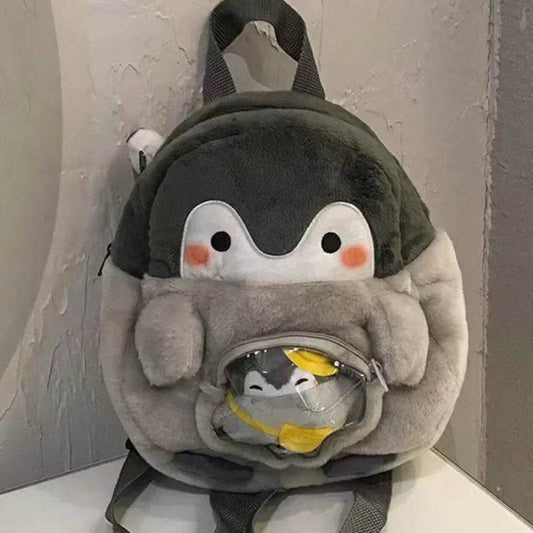 Adorable Grey Penguin Plush Backpack for Kids - Ideal for School & Travel - ToylandEU