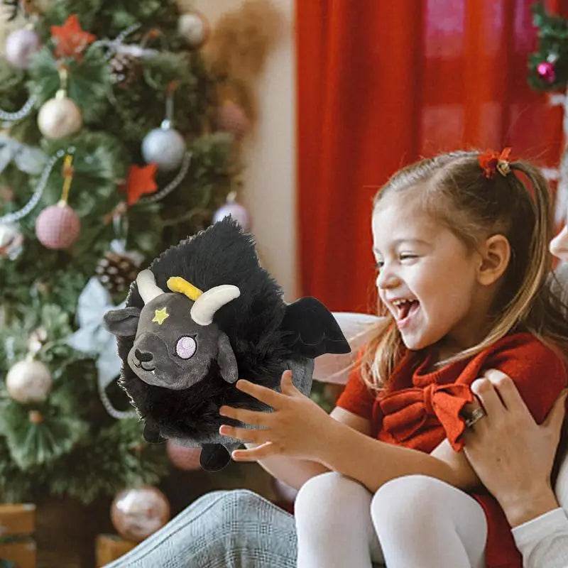 Adorable Kawaii Baphomet Plush Sheep Pillow with Wings for Cozy Decor - ToylandEU