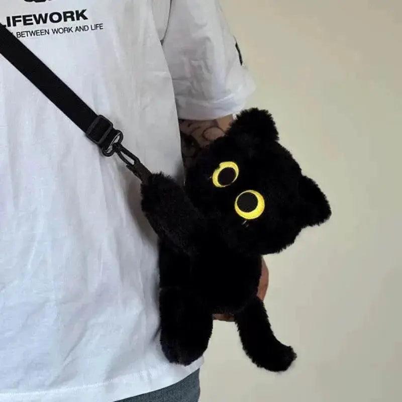  Adorable Kawaii Cat Plush Shoulder Bag with Big Eyes - Cute Doll Fur  -  ToylandEU™
