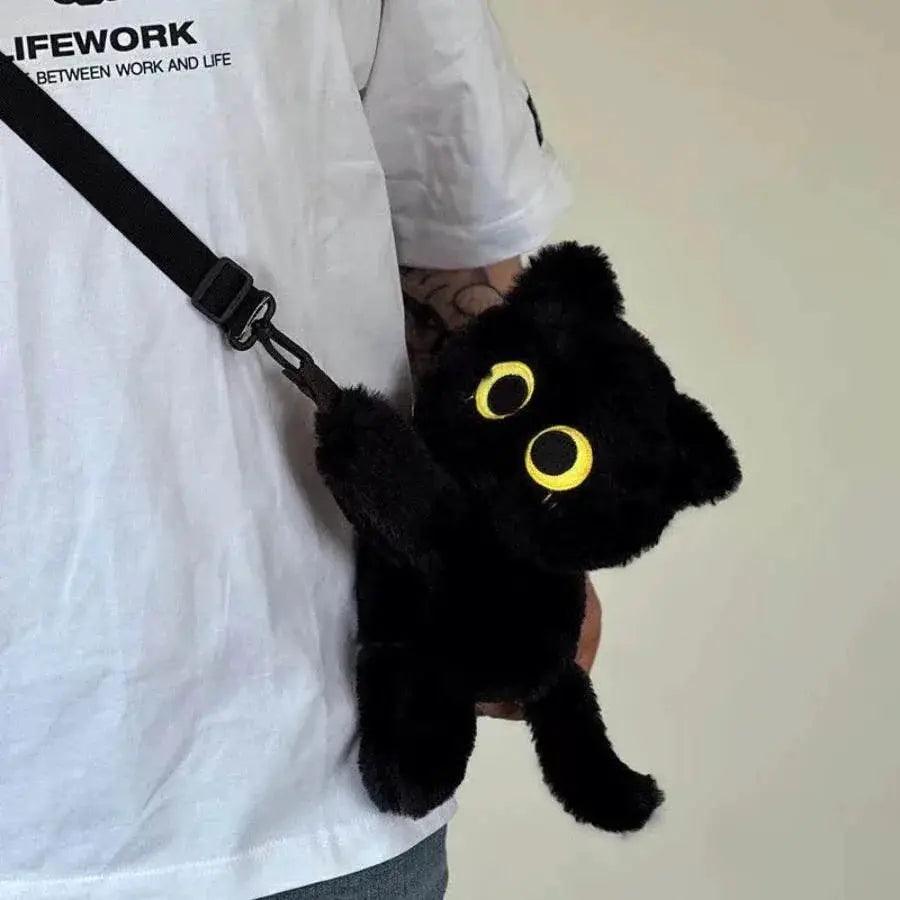  Adorable Kawaii Cat Plush Shoulder Bag with Big Eyes - Cute Doll Fur  -  ToylandEU™