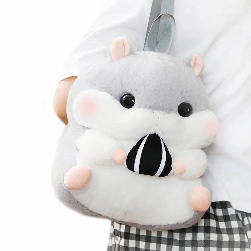 Adorable Kawaii Hamster Plush Backpack - Cute 35cm Shoulder Bag - ToylandEU