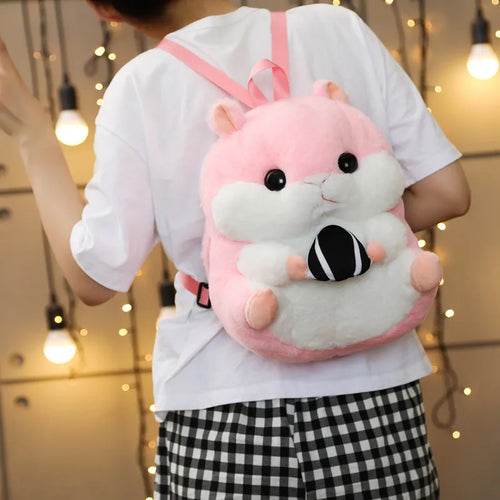 Adorable Kawaii Hamster Plush Backpack - Cute 35cm Shoulder Bag - ToylandEU