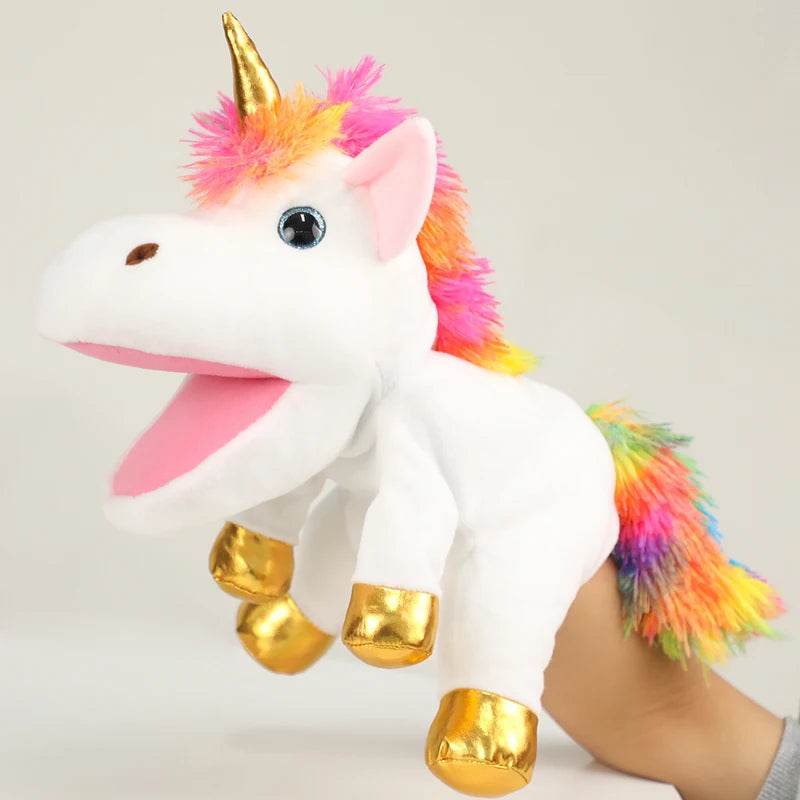 Adorable Kawaii Plush Hand Puppet - Donkey, Bunny & Unicorn Combo - ToylandEU