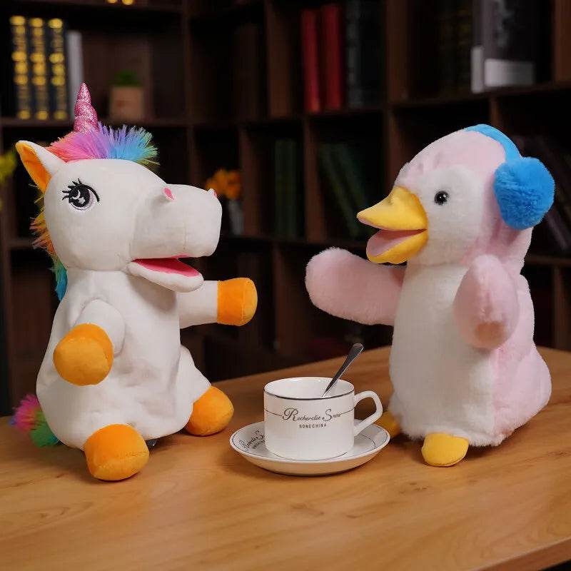Adorable Kawaii Plush Hand Puppet - Donkey, Bunny & Unicorn Combo - ToylandEU