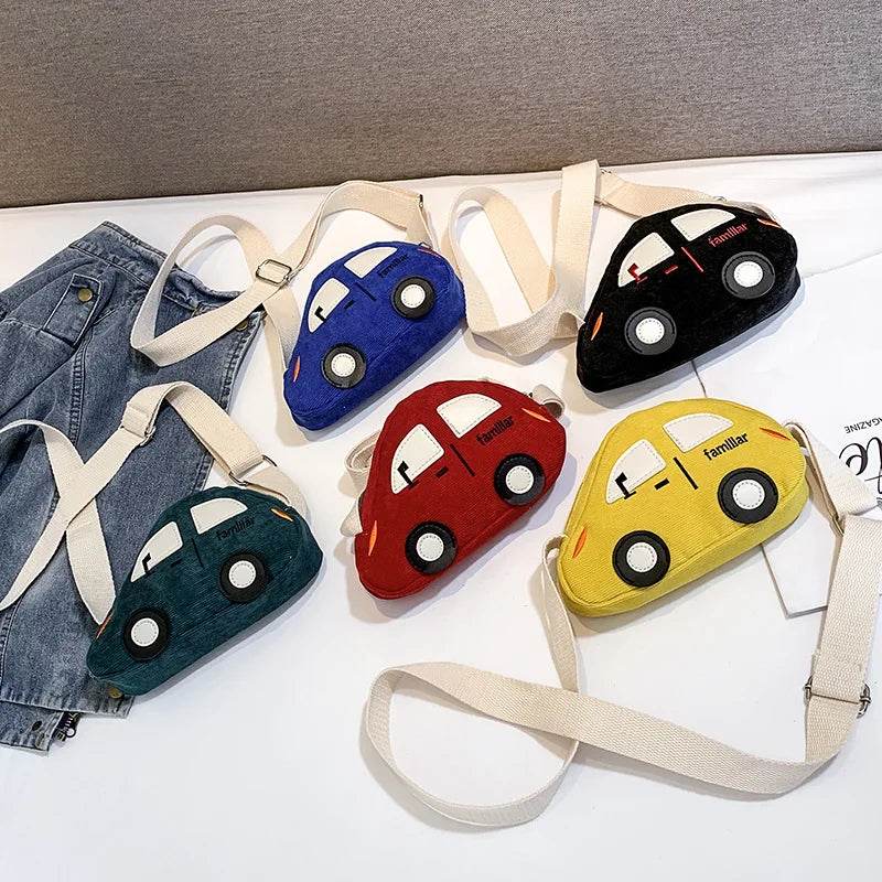 Adorable Kids Messenger Bags Cartoon Car Design Crossbody Travel Companion For Ages 4 To 6 - ToylandEU