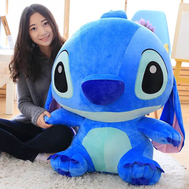 Adorable Large Stitch Plush Toy - Kawaii Blue & Pink Elf Design - ToylandEU