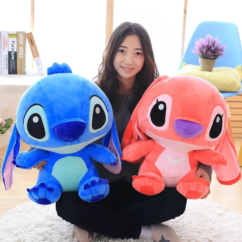 Adorable Large Stitch Plush Toy - Kawaii Blue & Pink Elf Design - ToylandEU