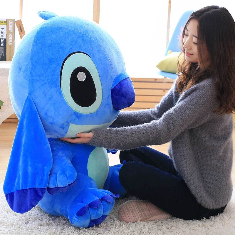 Adorable Large Stitch Plush Toy - Kawaii Blue & Pink Elf Design - ToylandEU