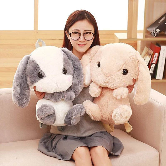 Adorable Long-Eared Rabbit Plush Backpack - Cute Kawaii Accessory - ToylandEU