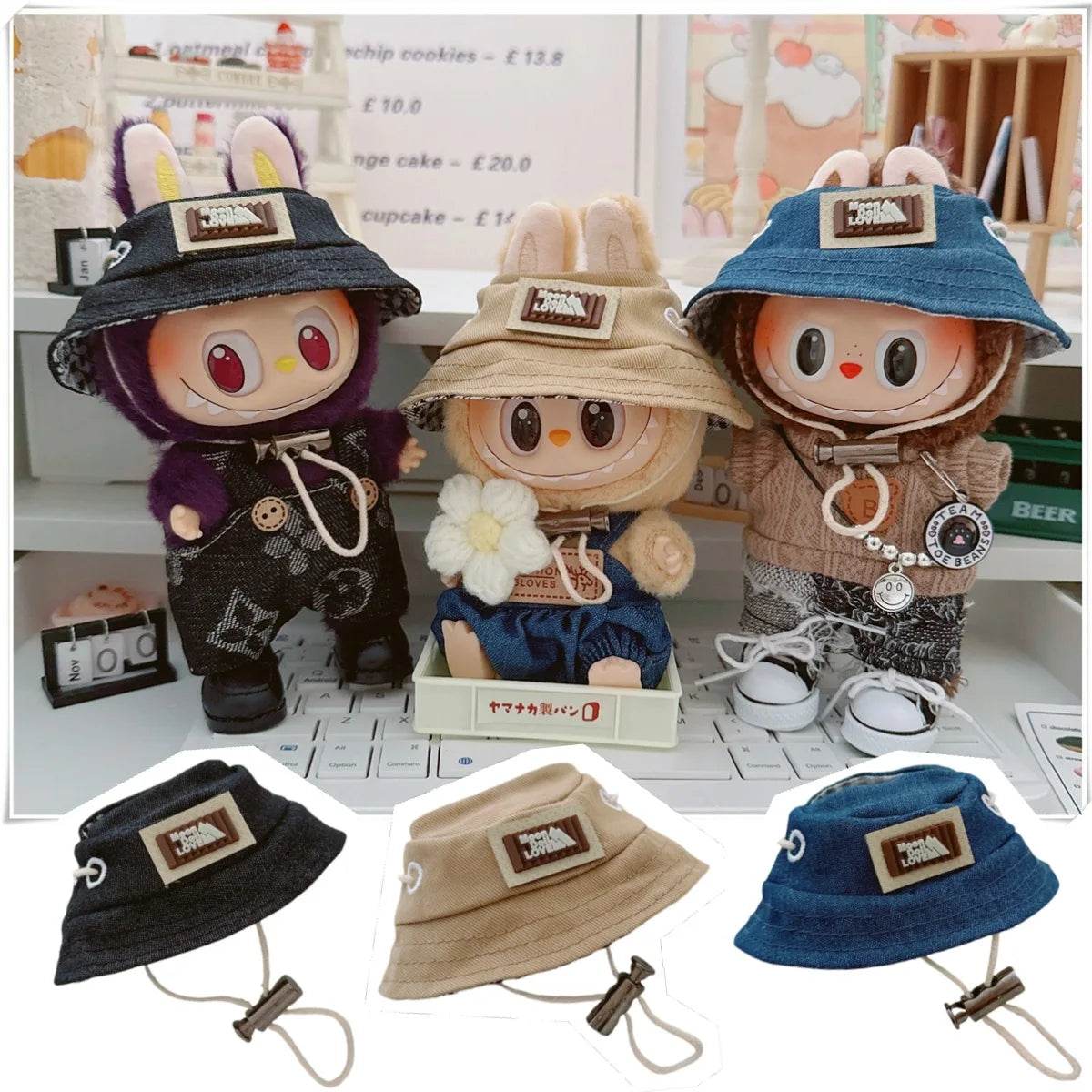 Adorable Mini Doll Clothing Set with Cute Hats and Shoes for 17cm Labubu Dolls - ToylandEU