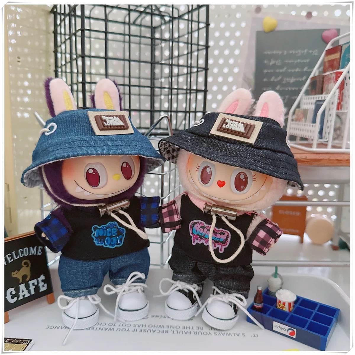 Adorable Mini Doll Clothing Set with Cute Hats and Shoes for 17cm Labubu Dolls - ToylandEU