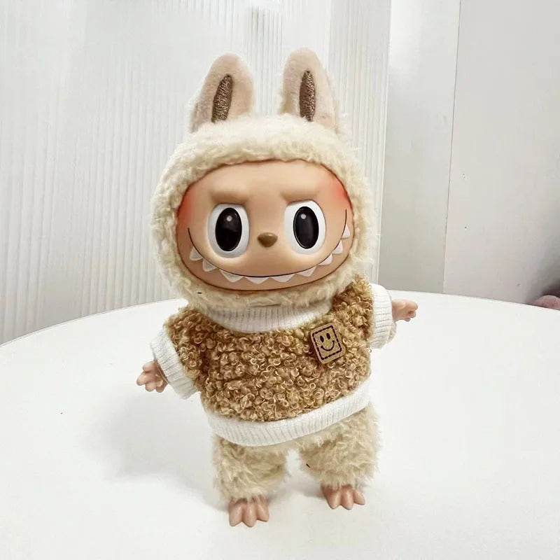 Adorable Mini Plush Doll Outfit Set with Skirt and Hat for 17cm Labubu and Kpop Idol Dolls - ToylandEU