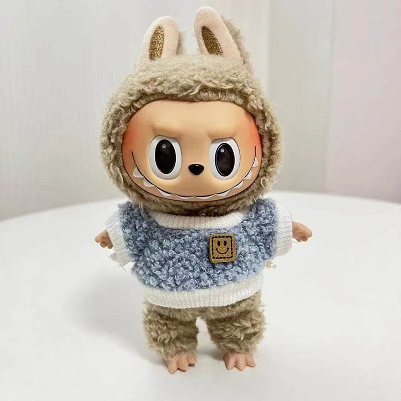 Adorable Mini Plush Doll Outfit Set with Skirt and Hat for 17cm Labubu and Kpop Idol Dolls - ToylandEU