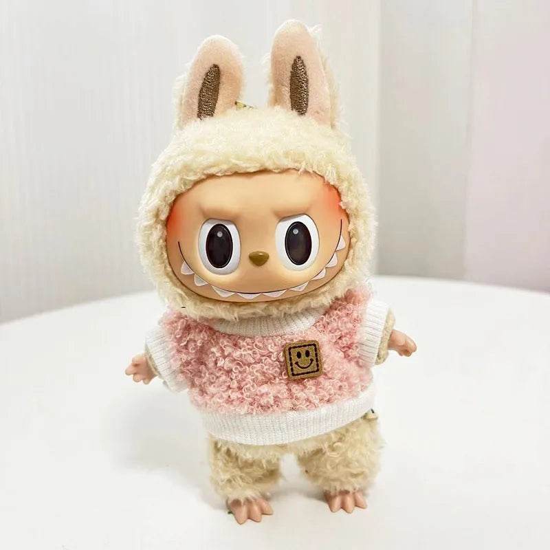 Adorable Mini Plush Doll Outfit Set with Skirt and Hat for 17cm Labubu and Kpop Idol Dolls - ToylandEU