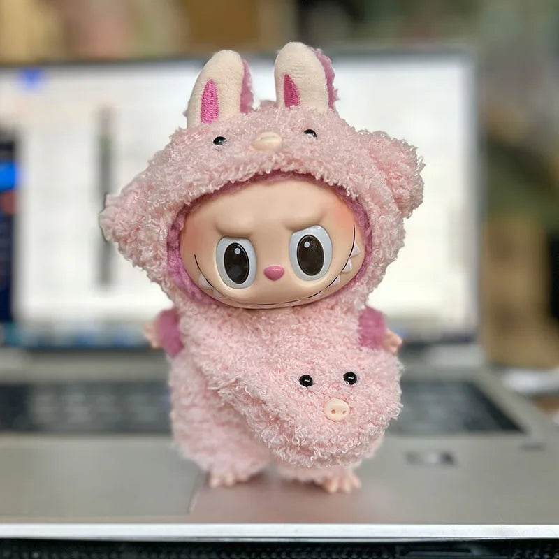 Adorable Mini Plush Doll Outfit Set with Skirt and Hat for 17cm Labubu and Kpop Idol Dolls - ToylandEU