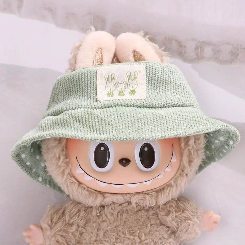 Adorable Mini Plush Doll Outfit Set with Skirt and Hat for 17cm Labubu and Kpop Idol Dolls - ToylandEU