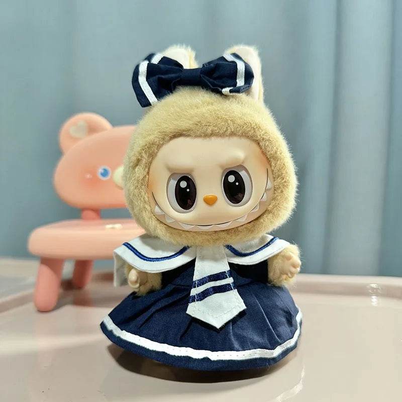 Adorable Mini Plush Doll Outfit Set with Skirt and Hat for 17cm Labubu and Kpop Idol Dolls - ToylandEU
