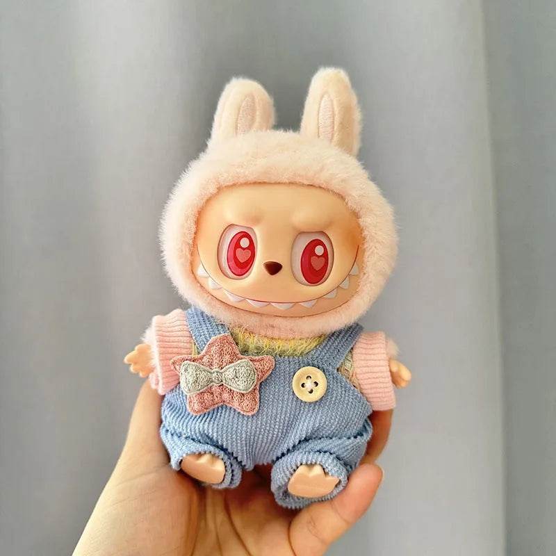 Adorable Mini Plush Doll Outfit Set with Skirt and Hat for 17cm Labubu and Kpop Idol Dolls - ToylandEU