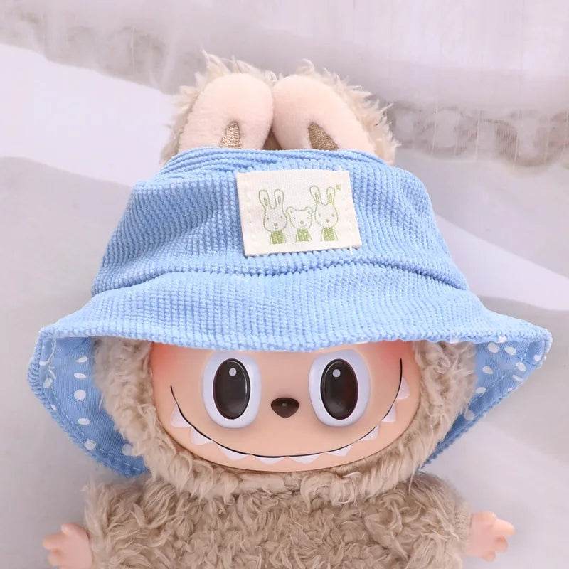 Adorable Mini Plush Doll Outfit Set with Skirt and Hat for 17cm Labubu and Kpop Idol Dolls - ToylandEU