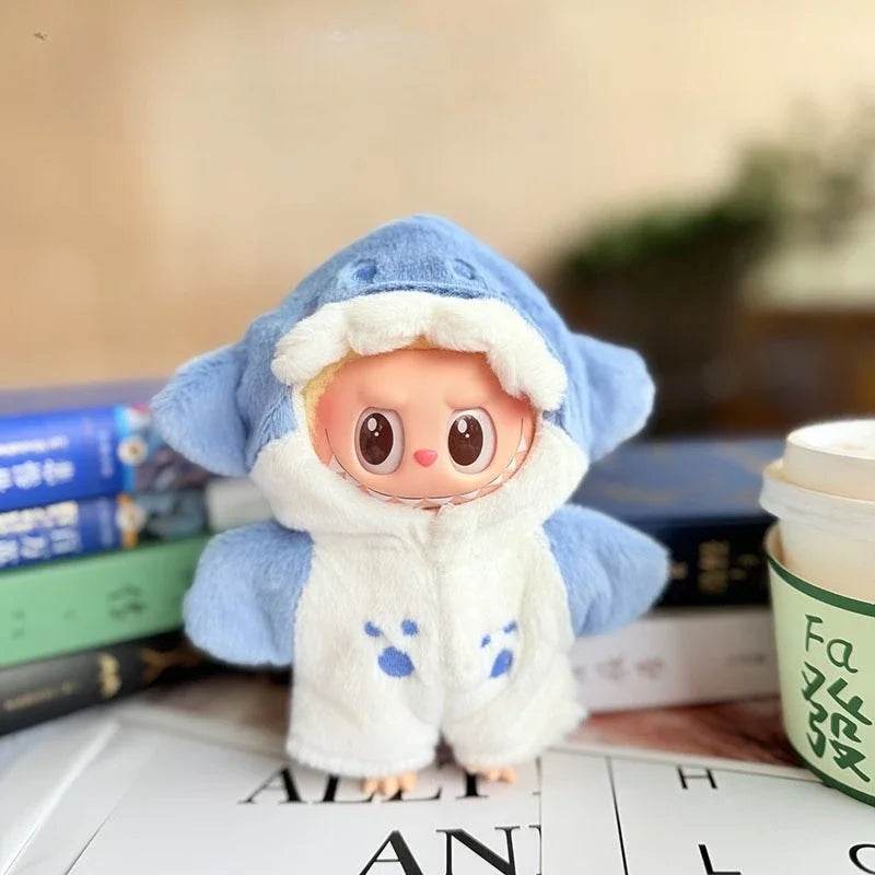 Adorable Plush Dinosaur Outfit Shark Macaron For Labubu - ToylandEU