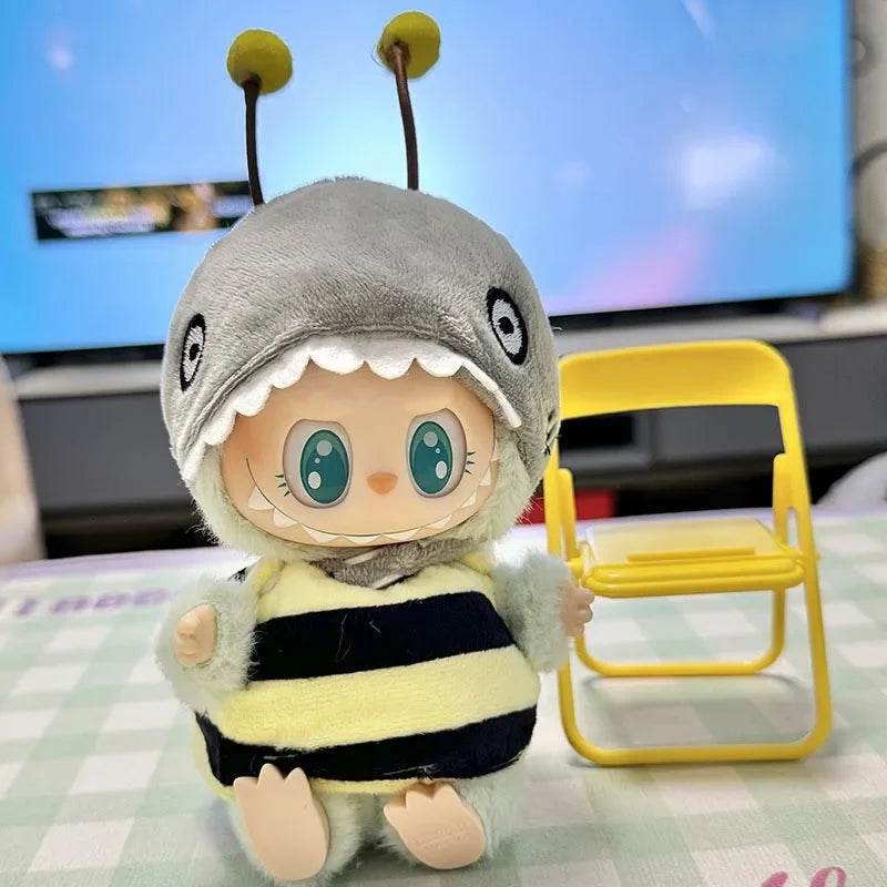 Adorable Plush Dinosaur Outfit Shark Macaron For Labubu - ToylandEU