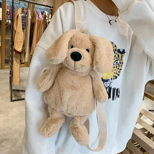 Adorable Plush Dog Backpack - Soft Cotton Cartoon Animal Bag - ToylandEU