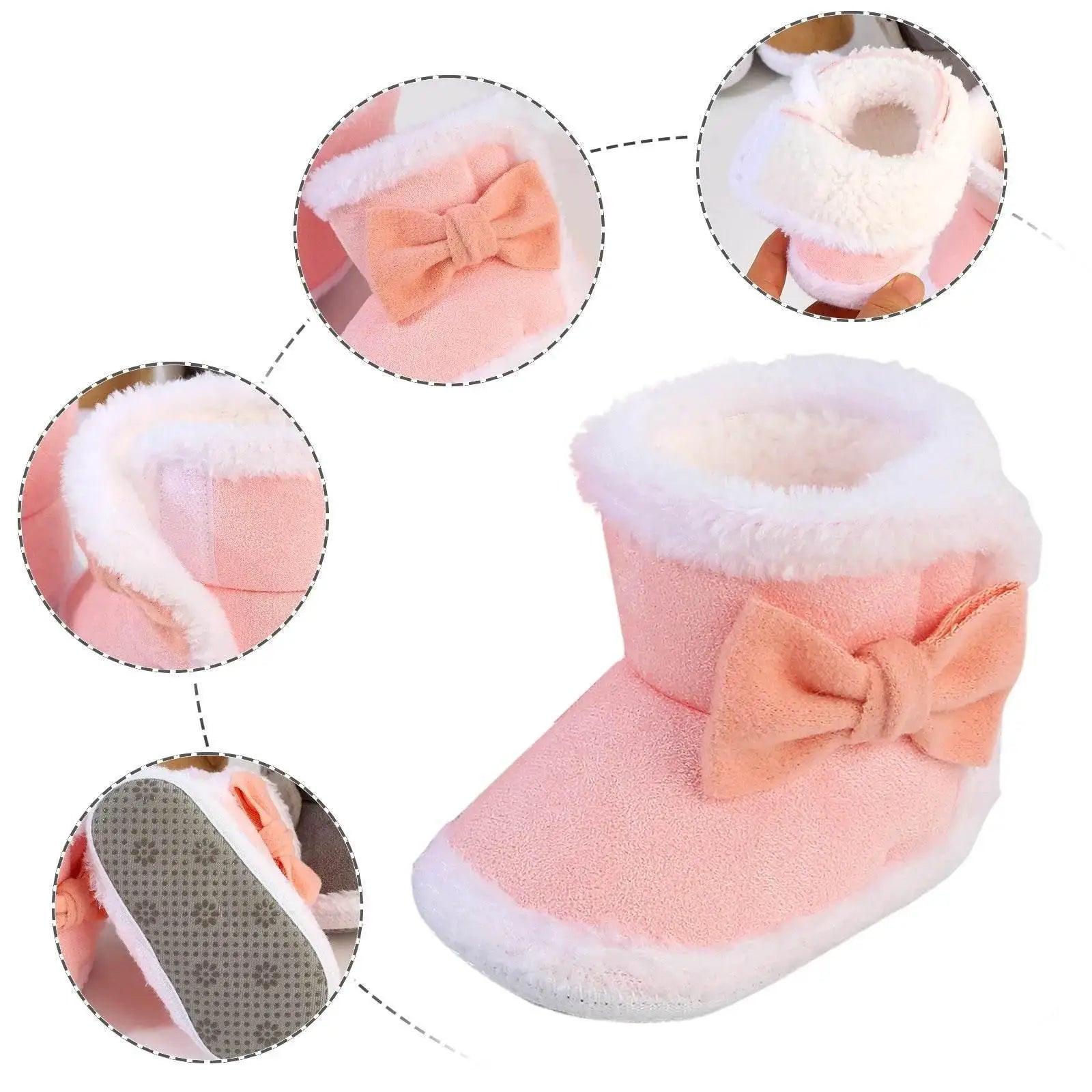  Adorable Plush Winter Booties for Newborns - Cartoon Design for Boys & Girls, Warm Infant Crib Shoes and First Walkers -  ToylandEU™