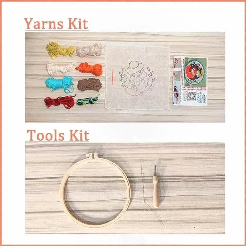  Adorable Punch Needle Embroidery Kit for Beginners - Soft Yarn Home Decor Craft Set -  ToylandEU™