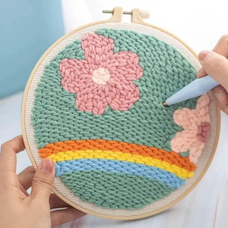  Adorable Punch Needle Embroidery Kit for Beginners - Soft Yarn Home Decor Craft Set -  ToylandEU™
