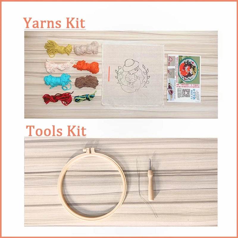 Adorable Punch Needle Embroidery Kit for Beginners - Soft Yarn Home Decor Craft Set - ToylandEU