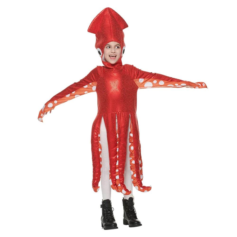 Adorable Red Octopus Costume for Kids - Unisex Halloween Fun by Eraspooky - ToylandEU