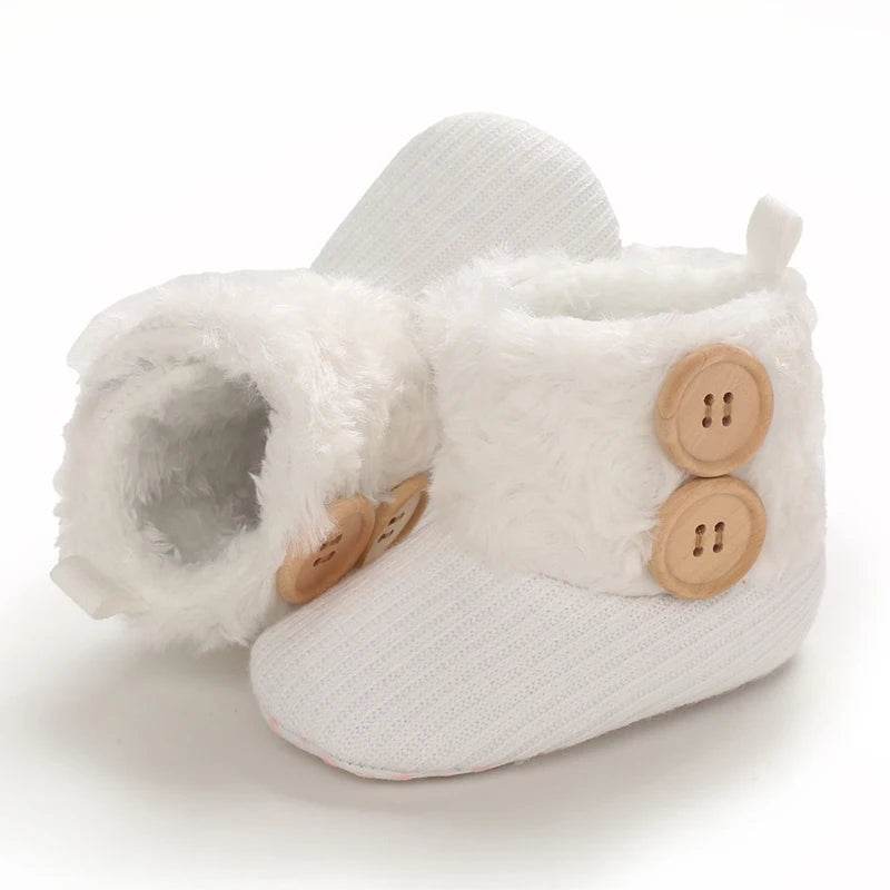 Adorable Soft and Cozy Baby Girl Winter Boots with Warm Wool Lining for Indoor Walking - ToylandEU