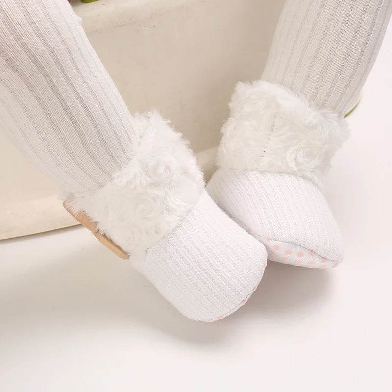 Adorable Soft and Cozy Baby Girl Winter Boots with Warm Wool Lining for Indoor Walking - ToylandEU