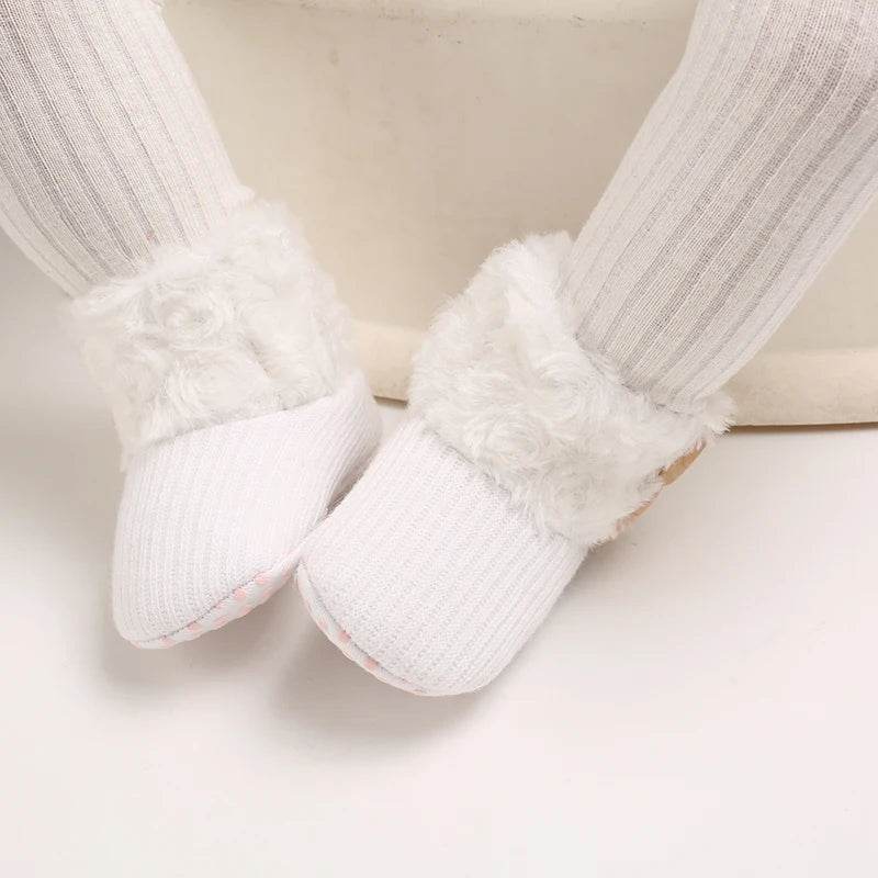 Adorable Soft and Cozy Baby Girl Winter Boots with Warm Wool Lining for Indoor Walking - ToylandEU