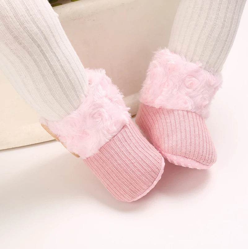 Adorable Soft and Cozy Baby Girl Winter Boots with Warm Wool Lining for Indoor Walking - ToylandEU