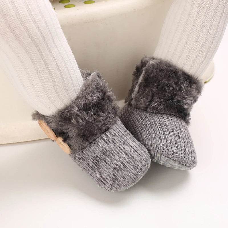 Adorable Soft and Cozy Baby Girl Winter Boots with Warm Wool Lining for Indoor Walking - ToylandEU