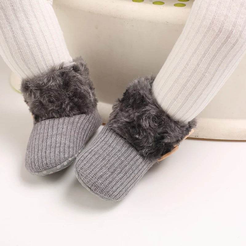 Adorable Soft and Cozy Baby Girl Winter Boots with Warm Wool Lining for Indoor Walking - ToylandEU