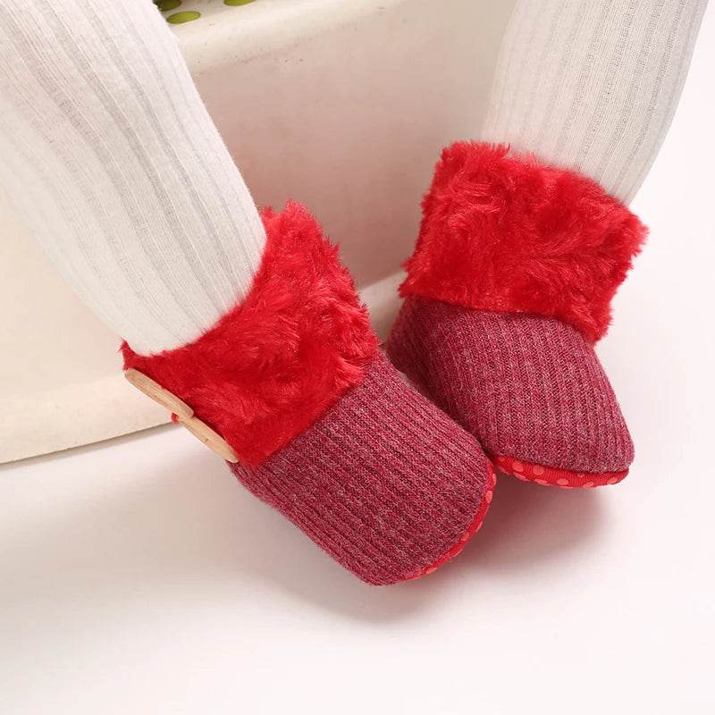 Adorable Soft and Cozy Baby Girl Winter Boots with Warm Wool Lining for Indoor Walking - ToylandEU