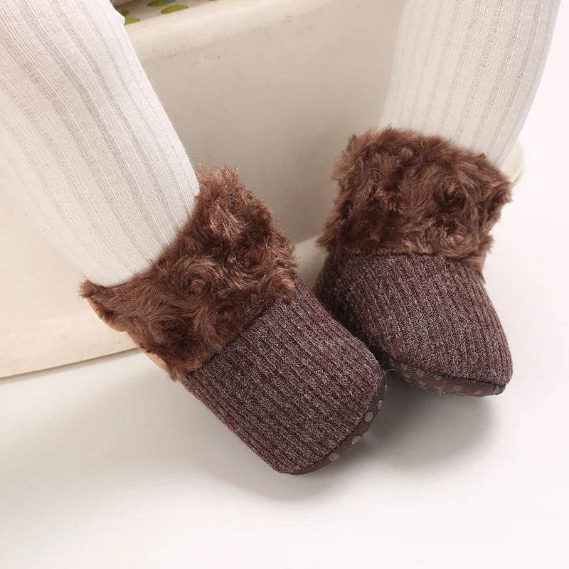 Adorable Soft and Cozy Baby Girl Winter Boots with Warm Wool Lining for Indoor Walking - ToylandEU
