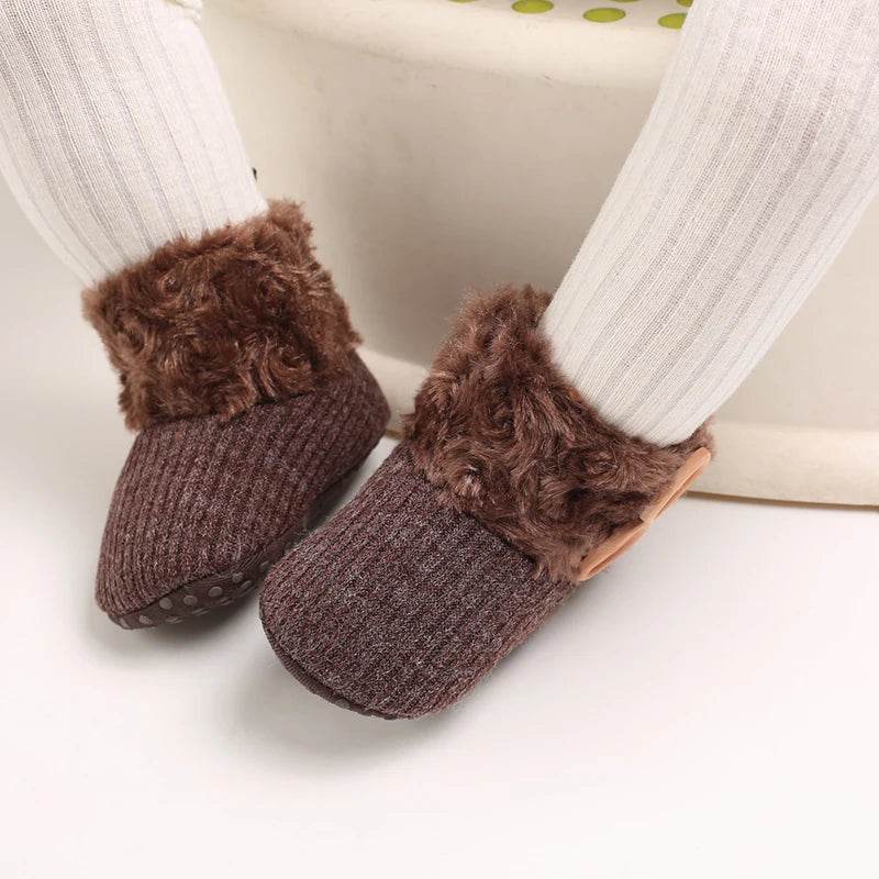 Adorable Soft and Cozy Baby Girl Winter Boots with Warm Wool Lining for Indoor Walking - ToylandEU